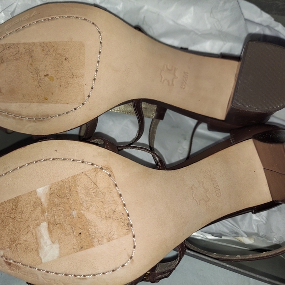 Via Spiga Bitten Cage Sandals 4 inch block heel sz 8.5 - Picture 7 of 11